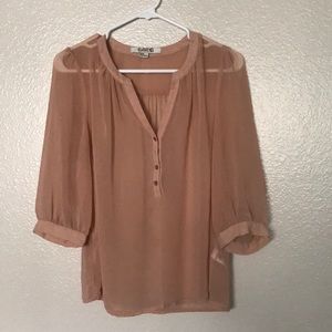 Blush pink sheer blouse